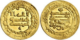 ISLAMIC, Egypt & Syria (Pre-Fatimid). Tulunids. Harun, AH 283-292 / AD 896-904. Dinar (Gold, 22 mm, 4.19 g, 12 h), Misr, AH 291 = 903/4. ‘lā ilāha ill...