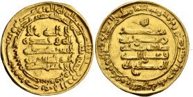 ISLAMIC, Egypt & Syria (Pre-Fatimid). Ikhshidids. Abu'l-Qasim Unujur, AH 334-349 / AD 946-960. Dinar (Gold, 23 mm, 4.18 g, 6 h), Misr, AH 344 = 955/6....
