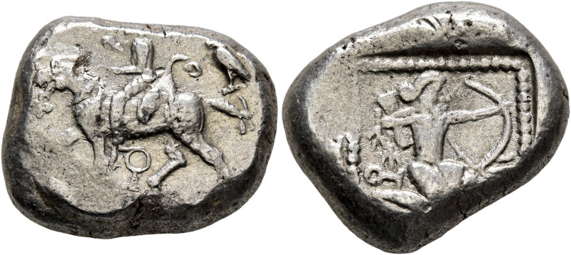 CILICIA. Tarsos. Circa 420-400 BC. Stater (Silver, 21 mm, 10.51 g, 7 h). Satrap ...