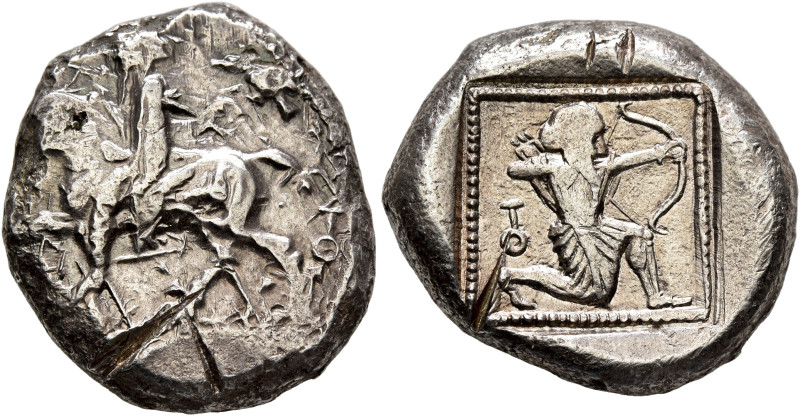 CILICIA. Tarsos. Circa 420-400 BC. Stater (Silver, 20 mm, 10.36 g, 3 h). Satrap ...