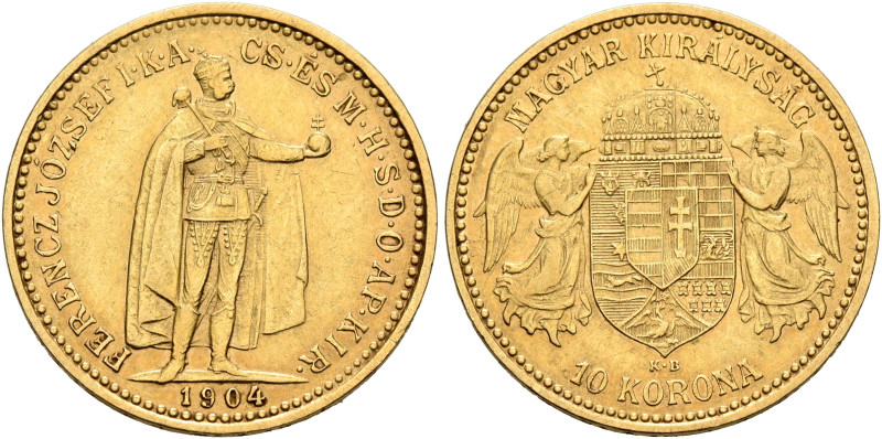 AUSTRIA. Kaisertum Österreich-Ungarn. Franz Josef I, 1867-1916. 10 Korona 1904 K...