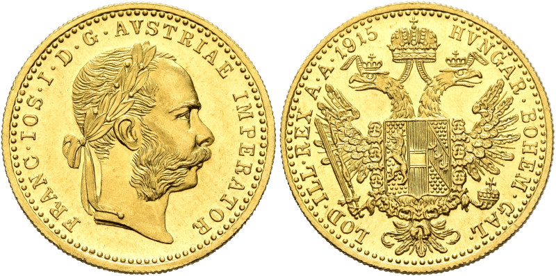 AUSTRIA. Kaisertum Österreich-Ungarn. Franz Josef I, 1867-1916. Dukat (Gold, 20 ...