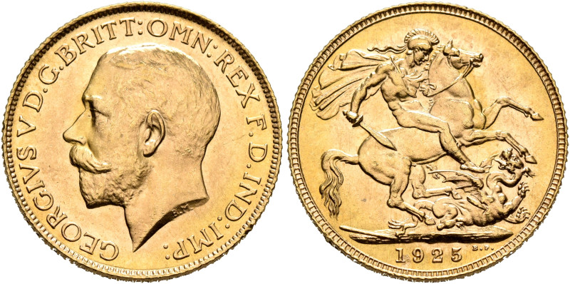 BRITISH, Windsor. George V, 1910-1936. Sovereign 1925 (Gold, 22 mm, 7.99 g, 12 h...