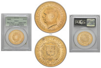 DOMINICAN REPUBLIC, Republic. Rafael Leónidas Trujillo Molina el Jefe (the Chief). President, 1930-1938 and 1942-1952. 30 Pesos 1955 (Gold, 32 mm, 29....