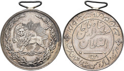 IRAN, Qajars. Muzzafar al-Din Shah, AH 1313-1324 / AD 1896-1907. Medal for valour (Silver, 38 mm, 16.23 g, 12 h), AH 1318 = 1900/1. Within a dotted ci...