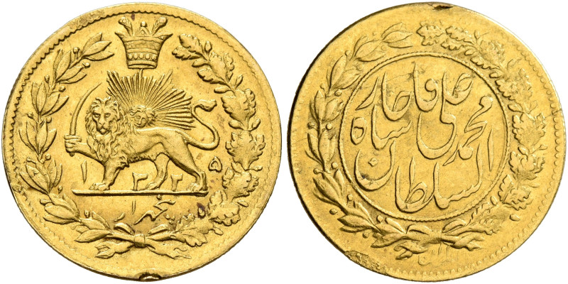 IRAN, Qajars. Muhammad Ali Shah, AH 1324-1327 / AD 1907-1909. Half Toman SH 1325...