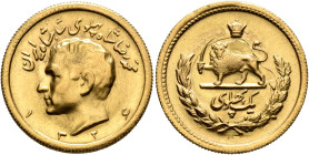 IRAN, Pahlavis. Muhammad Reza Shah, AH 1320-1358 / AD 1941-1979. Pahlavi SH 1326 = 1947 (Gold, 23 mm, 8.09 g, 12 h), high relief type, Tehran. Bare he...
