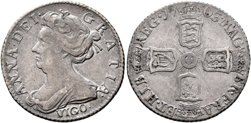 BRITISH, Stuart. Anne, 1702-1714. Sixpence 1703 (Silver, 21 mm, 2.94 g, 6 h), Lo...