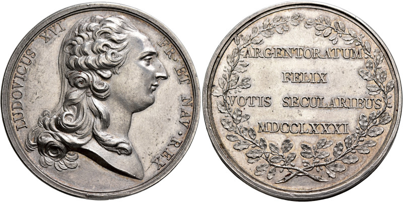 FRANCE, Royal. Louis XVI, 1774–1793. Medal 1781 (Silver, 42 mm, 37.41 g, 12 h), ...