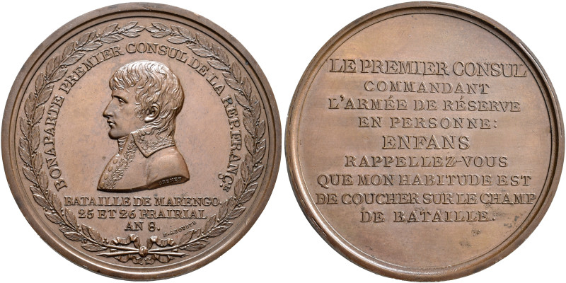 FRANCE, Premier République. Consulat. 1799-1804. Medal Year 8 = 1800 (Bronze, 51...