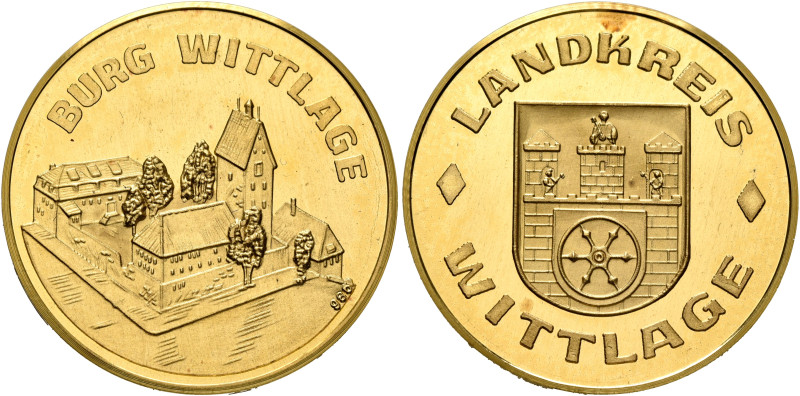 GERMANY. Osnabrück (Stadt). Medal (Gold, 26 mm, 8.82 g, 12 h), on the castle Wit...