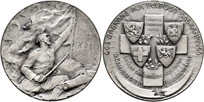 GREECE, Kingdom. Georgios I, 1864-1913. Medal 1912 (Silver, 40 mm, 24.15 g, 12 h...