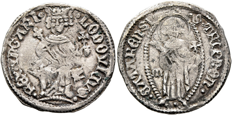 HUNGARY. Ludwig I, 1342-1382. Gros (Silver, 20 mm, 1.44 g, 3 h), Kotor (Cattaro)...