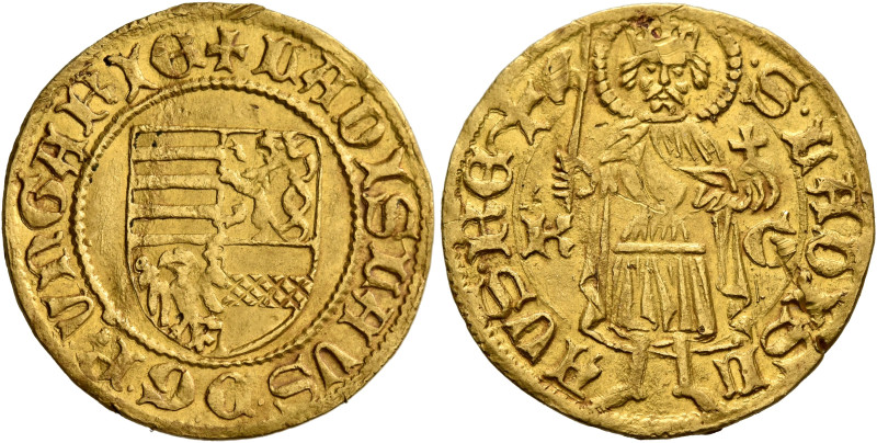 HUNGARY. Ladislaus V, 1453-1457. Goldgulden (Gold, 21 mm, 3.61 g, 6 h), Körmöcbá...