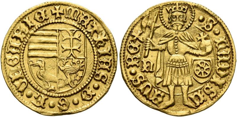 HUNGARY. Matthias I Corvinus, 1458-1490. Goldgulden (Gold, 20 mm, 3.62 g, 12 h),...