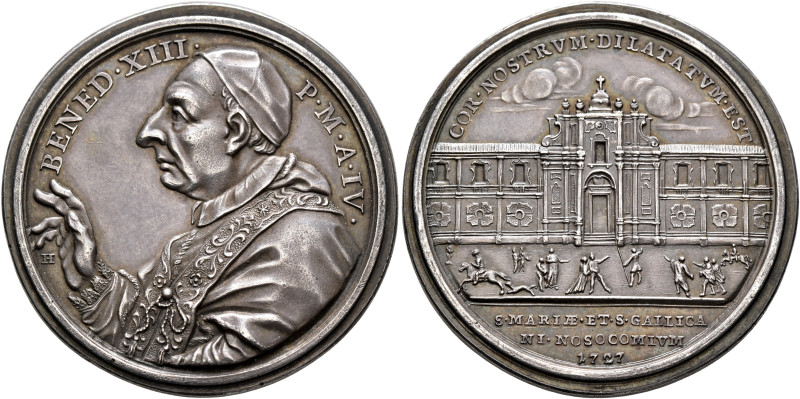 ITALY. Papal Coinage. Benedict XIII, 1724-1730. Medal 1727 (Silver, 36 mm, 23.18...