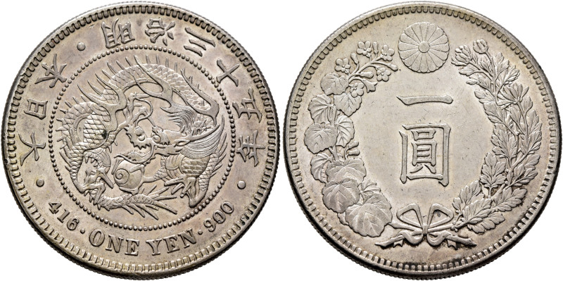 JAPAN, National coinage. Meiji Era. 1867-1912. Yen 35 = 1902 (Silver, 38 mm, 26....