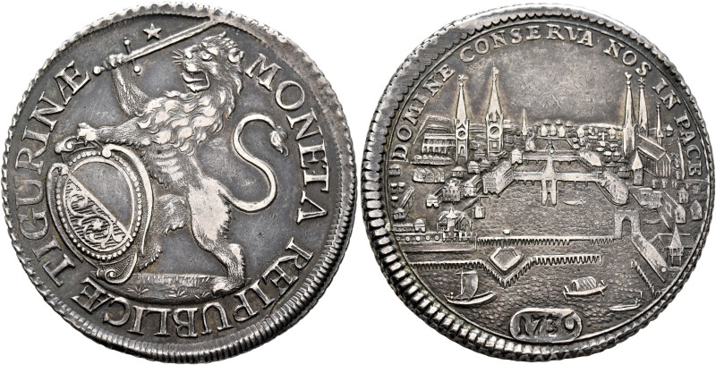 SWITZERLAND. Zürich. Stadt. Taler 1736 (Silver, 40 mm, 27.81 g, 12 h). MONETA RE...