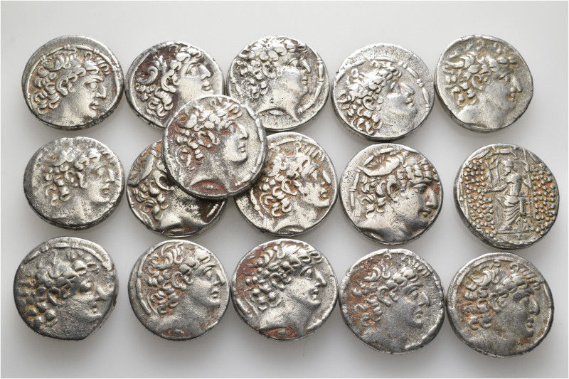 A lot containing 16 silver coins. All: Seleukid. Tetradrachms. Fine to good fine...