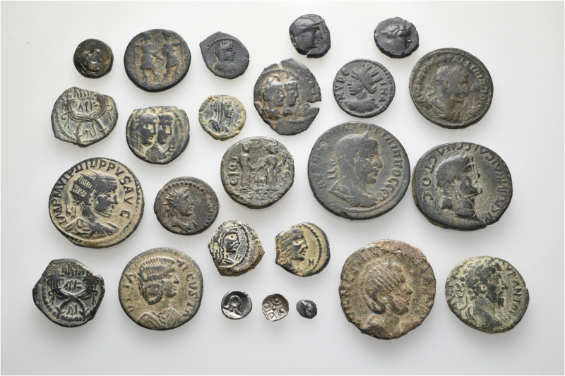 A lot containing 25 silver and bronze coins. Including: Greek and Roman Provinci...