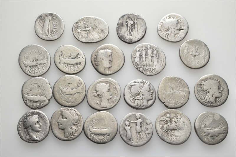 A lot containing 21 silver coins. Including: Roman Republican and Roman Imperato...