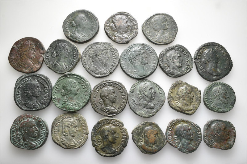 A lot containing 21 bronze coins. All: Roman Imperial. Sestertii. Fine to very f...