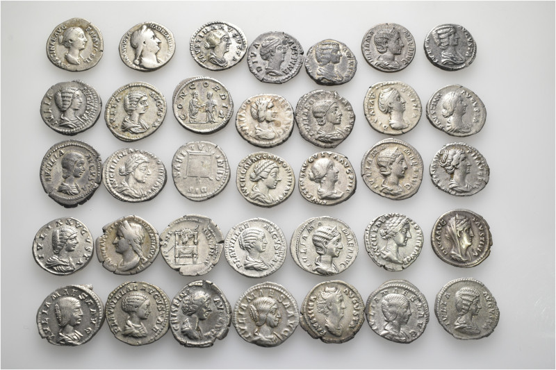 A lot containing 35 silver coins. All: Roman Imperial, empresses. Denarii. Very ...