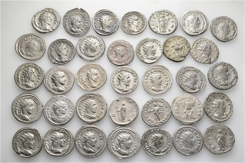 A lot containing 35 silver coins. All: Roman Imperial. Antoniniani. About very f...