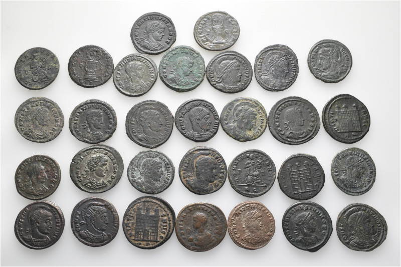 A lot containing 30 bronze coins. All: Constantine I and his family. Folles. Abo...