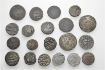 A lot containing 20 silver, billon and bronze coins. All: Kharizmshahs Dirhams and Jitals. Khwarizmshahs. About very fine to good very fine. LOT SOLD ...