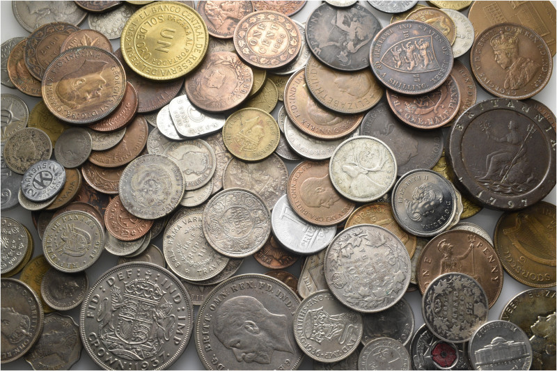 A lot containing 128 silver, bronze and copper nickel coins. All: British and Co...