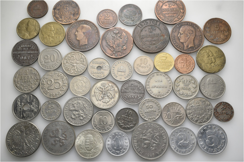 A lot containing 45 silver, bronze and copper nickel coins. Including: Bulgaria,...