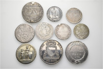 A lot containing 10 silver coins. All: Switzerland, 'Kantonsmünzen'. Very fine to extremely fine. Many with traces of mounting and cleaning. LOT SOLD ...