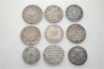 A lot containing 9 silver coins. All: Switzerland, 'Kantonsmünzen'. Good fine to about extremely fine. LOT SOLD AS IS, NO RETURNS. 9 coins in lot.

...