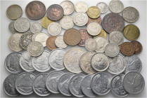 A lot containing 56 silver, bronze, aluminum and copper nickel coins. All: South America. About very fine to extremely fine. LOT SOLD AS IS, NO RETURN...