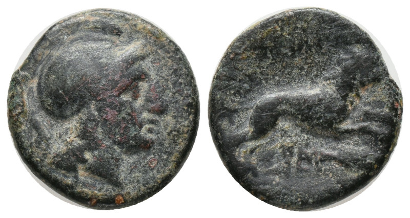 KINGS OF THRACE. Lysimachos,Lysimacheia. (305-281 BC). AE Bronze
Obv: Head of A...