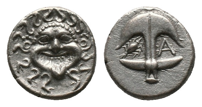 THRACE. Apollonia Pontika. Drachm (Late 5th-4th centuries BC). AR Silver Obv: Fa...