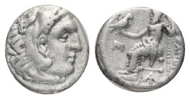 KINGS OF MACEDON. Alexander III, Drachm (336-323 BC). AR Silver Obv:Head of Herakles right, wearing lion skin Rev: AΛEΞANΔPOY, Zeus seated left on thr...