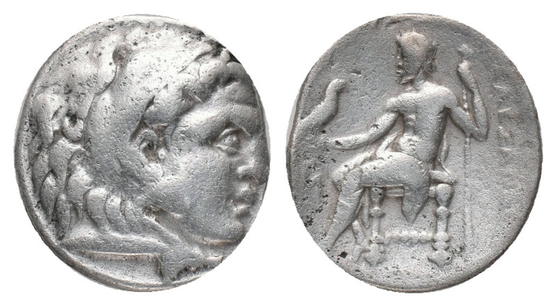 KINGS OF MACEDON. Alexander III, Drachm (336-323 BC). AR Silver Obv:Head of Hera...