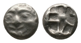 MYSIA. Parion. Drachm (5th century BC). AR Silver
Obv: Facing gorgoneion with protruding tongue.
Rev: Linear pattern within incuse square.
Conditio...
