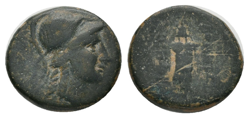 MYSIA. Pergamon. (200-133 BC). AE Bronze, Obv. Head of Athena to right, wearing ...