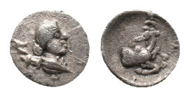 IONIA. Ephesos. Obol (245-202 BC).Obol. Obv : Draped bust of Artemis right, with quiver over shoulder. Rev : Forepart of stag kneeling right, head lef...