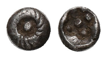 IONIA. Erythrai. Tetartemorion (480-450 BC). AR. Silver Obv: Rosette with centra...