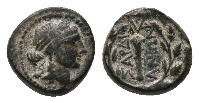 LYDIA. Sardes. (Circa 2nd-1st centuries BC) AE. Bronze
Obv: Laureate head of Ap...