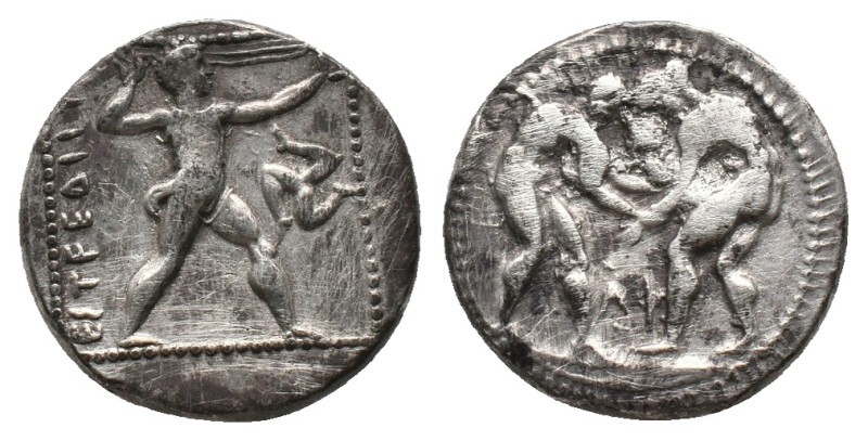PAMPHYLIA. Aspendos.Stater (380/75-330/25 BC). AR. Silver. Obv: EΣTFEΔIIYΣ. Slin...