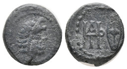 KINGS OF GALATIA. Deiotaros (62-40 BC). AE. Bronze Obv : Laureate head of Zeus right. Rev : Monogram and Galatian shield. Condition : Good very fine....