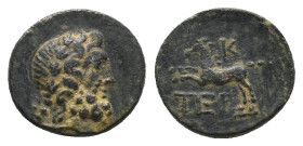 PISIDIA. Termessos. (1st century BC). AE Bronze Obv: Laureate head of Zeus right. Rev: TEP / Horse rearing left; K (date) to upper right Condition: Ve...