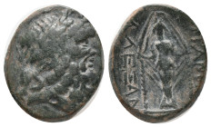PHRYGIA. Apameia. (88-40 BC) AE Bronze. Obv: laureate head of Zeus right. Rev: AΠAME[ΩN] / facing statue of Artemis Anaïtis. Condition: Good Very fine...