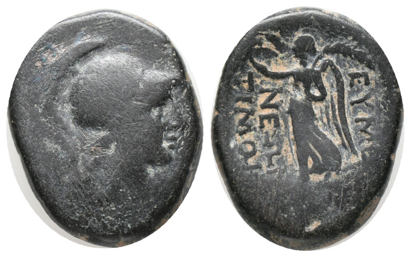 PHRYGIA, Eumeneia (2nd-1st century BC). AE Bronze Obv: Helmeted head of Athena r...