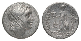 KINGS of CAPPADOCIA. Ariarathes V Eusebes Philopator. Drachm (163-130 BC). AR Silver. Mint A (Eusebeia-Mazaca). Dated CY 33 (130 BC). Obv: Diademed he...
